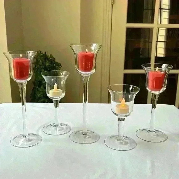 Holiday Time 5 Piece Clear Votive Holder Set Beautiful For Christmas/Holidays - Picture 10 of 10